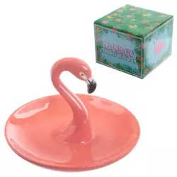 Flamingó kerámia gyűrű - ékszer tartó