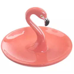 Flamingó kerámia gyűrű - ékszer tartó