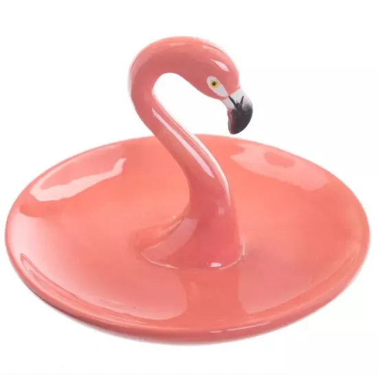 Flamingó kerámia gyűrű - ékszer tartó