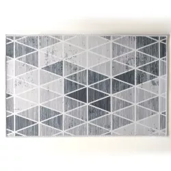 Háromszög mintás szürke szőnyeg - 50 x 80 cm