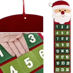 Filc Mikulásos adventi fali naptár pici zsebekkel