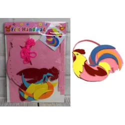 Filc kakasos kézműves kosár - DIY 