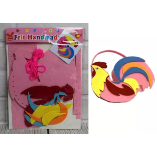 Filc kakasos kézműves kosár - DIY 