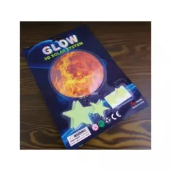 3D világító bolygó és csillagok 