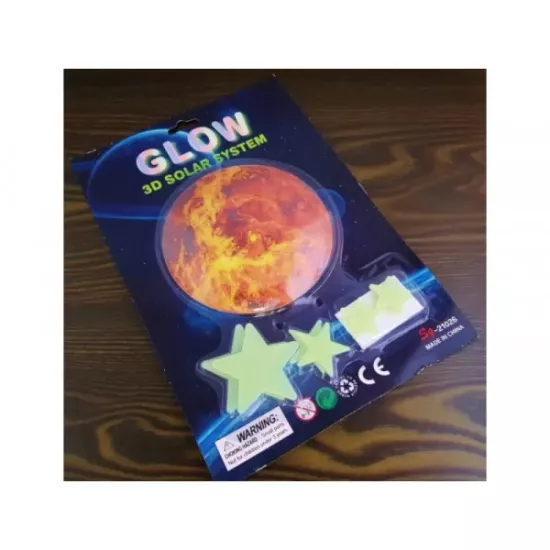 3D világító bolygó és csillagok 