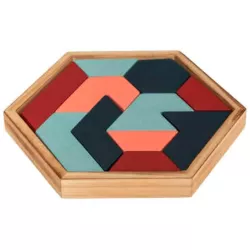 Logikai tangram kirakó játék fából