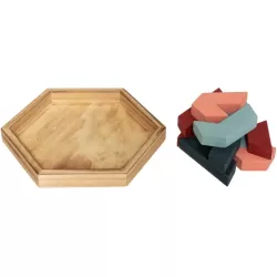 Logikai tangram kirakó játék fából