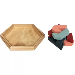 Logikai tangram kirakó játék fából