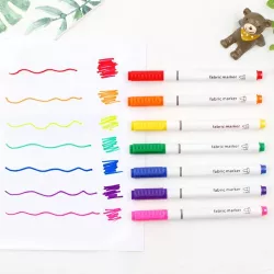 8 színű textil marker, filctoll készlet