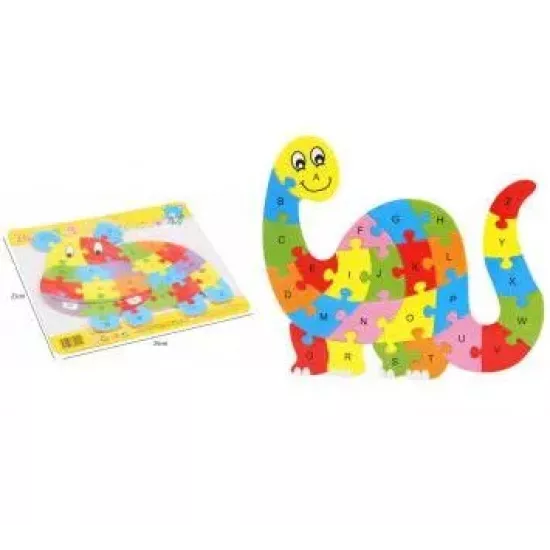 26 darabos állatos puzzle fából betűkkel