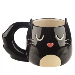 Feline macska - fekete cica - alakú bögre