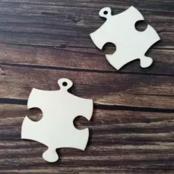 Gravírozható fa puzzle kulcstartó