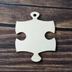 Gravírozható fa puzzle kulcstartó
