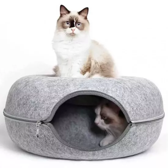 Design filc fánk alakú macska ágy - alagút