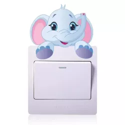 Állatos kapcsoló matrica: panda / elefánt