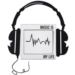 Music is my life fejhallgató kapcsoló matrica 