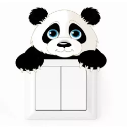 Állatos kapcsoló matrica: panda / elefánt