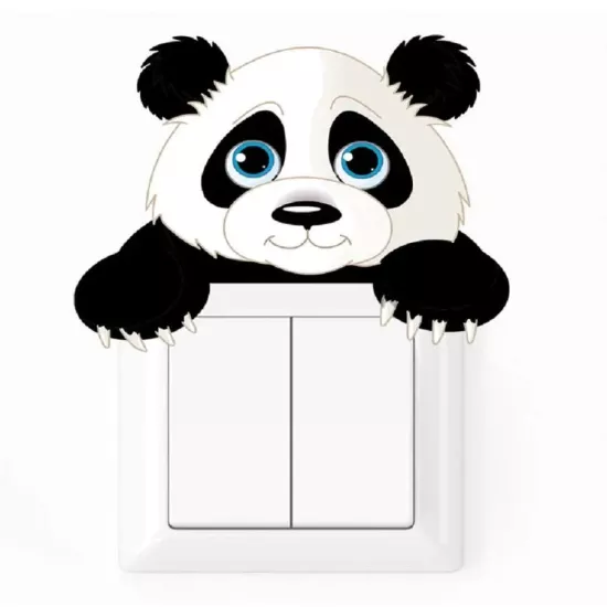 Állatos kapcsoló matrica: panda / elefánt